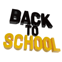 The back to school 3d rendering png