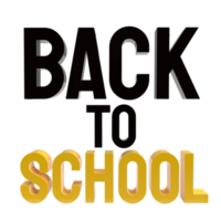 The back to school 3d rendering png