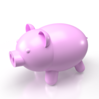 The pink piggy bank 3d rendering png