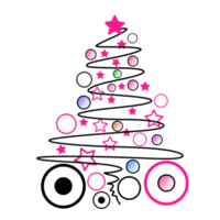 el árbol de navidad en el arte lineal png