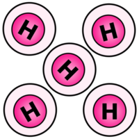 atome d'hydrogène rose png