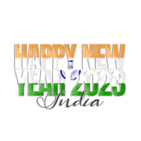 feliz año nuevo 2023 bandera india png
