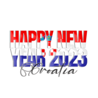 feliz año nuevo 2023 bandera de croacia png