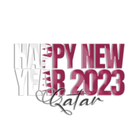 Happy New Year 2023 Qatar flag png