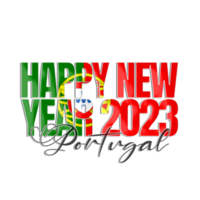Happy New Year 2023 Portugal flag png