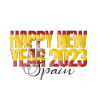 Happy New Year 2023 Spain flag png