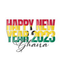 feliz año nuevo 2023 bandera de ghana png