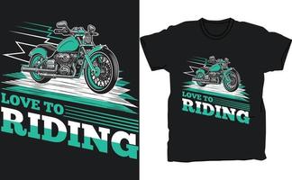 me encanta montar motocicleta camiseta diseño vector plantilla