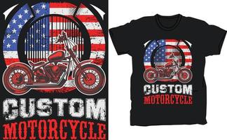 plantilla de vector de diseño de camiseta de motocicleta personalizada americana.