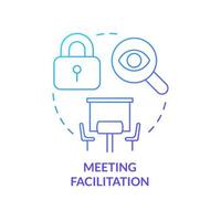 Meeting facilitation blue gradient concept icon. Organization and support. Conference norm abstract idea thin line illustration. Isolated outline drawing. vector