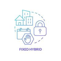 Fixed hybrid blue gradient concept icon. Workflow management. Schedule building. Hybrid work model abstract idea thin line illustration. Isolated outline drawing. vector