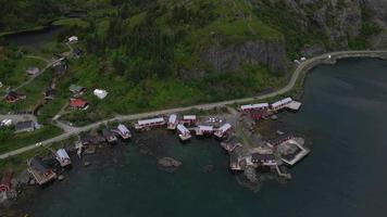 Nusfjord in Lofoten Islands, Norway by Drone video