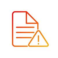 File error pixel perfect gradient linear vector icon. Access failure. Data destruction and corruption. Storage issue. Thin line color symbol. Modern style pictogram. Vector isolated outline drawing