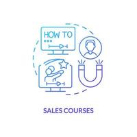 Sales courses blue gradient concept icon. Marketing and commerce field. Online education idea abstract idea thin line illustration. Isolated outline drawing. vector