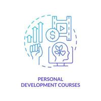 Personal development courses blue gradient concept icon. Gain skills. Online tutorial idea abstract idea thin line illustration. Isolated outline drawing. vector