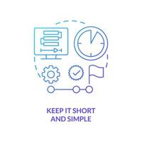 Keep it short and simple blue gradient concept icon. Focus on topic. Sales online training videos abstract idea thin line illustration. Isolated outline drawing. vector