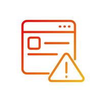 Website error pixel perfect gradient linear vector icon. Webpage broken. Network connection fail. Page loading problem. Thin line color symbol. Modern style pictogram. Vector isolated outline drawing