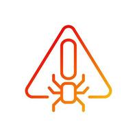 Virus warning pixel perfect gradient linear vector icon. Malicious software. Antivirus program precaution. Thin line color symbol. Modern style pictogram. Vector isolated outline drawing
