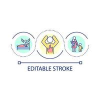 Distress and burnout loop concept icon vector