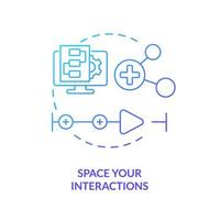 Space your interactions blue gradient concept icon. Film timeline. Creating educational video abstract idea thin line illustration. Isolated outline drawing. vector