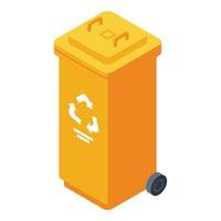 Waste container icon, isometric style vector