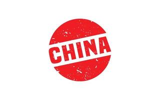 goma de sello china con estilo grunge sobre fondo blanco vector