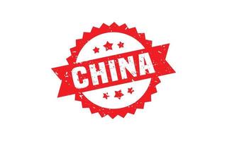 CHINA stamp rubber with grunge style on white background vector