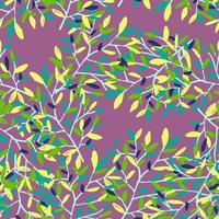 Decorative forest twig endless wallpaper. Hand drawn branches with leaves seamless pattern. vector