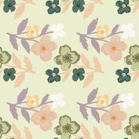 Doodle stylized flowers seamless pattern. Decorative naive botanical texture. Creative flower background. vector