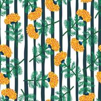 Decorative flower seamless pattern. Hand drawn herbal endless wallpaper. vector