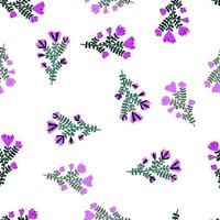 patrón sin costuras a base de hierbas dibujadas a mano. fondo orgánico a mano alzada. fondo de pantalla sin fin de flores decorativas del bosque vector