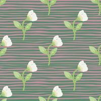 Hand drawn flower seamless pattern. Naive art style. Cute botanical plants endless backdrop. Decorative floral wallpaper. vector