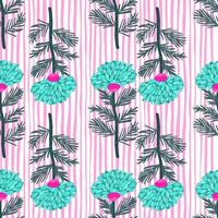 Decorative flower seamless pattern. Hand drawn herbal endless wallpaper. vector