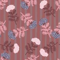 Decorative flower seamless pattern. Hand drawn herbal endless wallpaper. vector