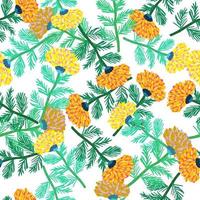 Decorative flower seamless pattern. Hand drawn herbal endless wallpaper. vector