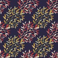 Decorative forest twig endless wallpaper. Hand drawn branches with leaves seamless pattern. vector