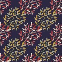 Decorative forest twig endless wallpaper. Hand drawn branches with leaves seamless pattern. vector