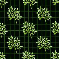 ramas dibujadas a mano con hojas de patrones sin fisuras. fondo de boceto botánico. Fondo de pantalla sin fin de rama de bosque decorativa. vector