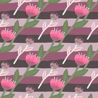 Folk flower seamless pattern in naive art style. Decorative floral wallpaper. vector