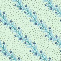 Seamless pattern with berry branches. Hand drawn wild berries floral wallpaper. vector