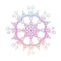 Ethnic motif mandala, boho ornament colorful isolated on white background. Anti-stress therapy patterns. Weave design elements. Yoga. Vector illustration
