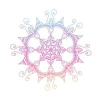 mandala de motivos étnicos, adorno boho colorido aislado sobre fondo blanco. patrones de terapia antiestrés. tejer elementos de diseño. yoga. ilustración vectorial vector