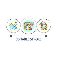 Wild animals extinction problem loop concept icon vector