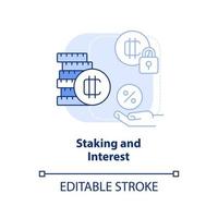 Staking and interest light blue concept icon vector