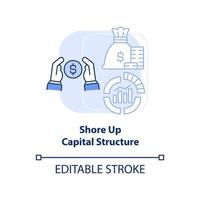 Shore up capital structure light blue concept icon vector