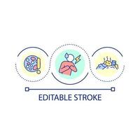 problema de salud y condiciones insalubres icono de concepto de bucle vector