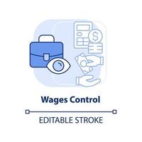 icono de concepto azul claro de control de salarios vector