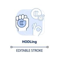 HODLing light blue concept icon vector