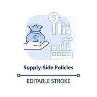 Supply side policies light blue concept icon vector