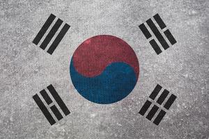 textura de la bandera coreana como fondo foto